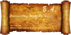 Beniczky András névjegykártya