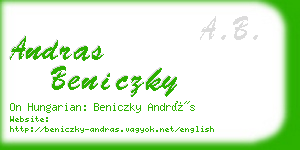 andras beniczky business card